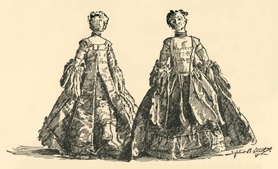 Poupée de mode en taffetas Watteau avec jupon cerclé, c1750-1800 - Unbekannt
