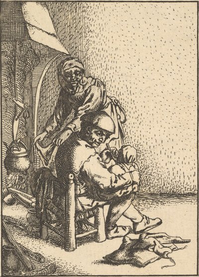 Père nourrissant son enfant, 1610-85 - Unbekannt