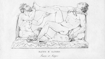 Faune et Satyre, vers 1850 - Unbekannt