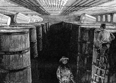 Cave de fermentation dans une brasserie américaine, 1885 - Unbekannt