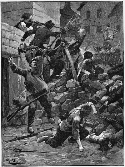 Combats aux barricades, La Monarchie de Juillet, France, 1848 vers 1885 - Unbekannt