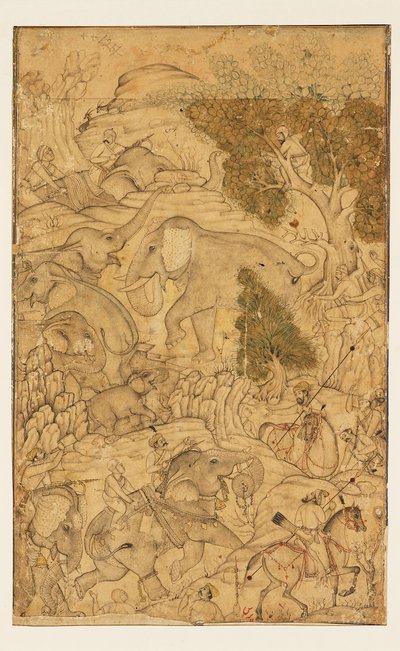 Figures capturant des éléphants sauvages - Unbekannt
