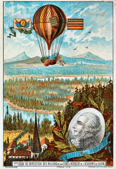Première tentative de Guyton de Morveau pour diriger un ballon, Dijon, France, 1784 - Unbekannt