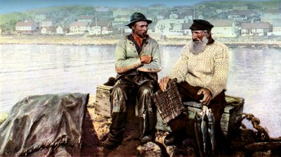 Pêcheurs, ville de pêche de Mölle, sur les promontoires de Kullen dans le Kattegat, Suède, vers 1923 - Unbekannt