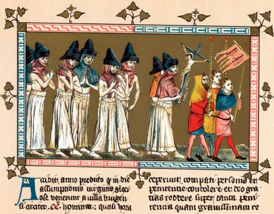 Flagellants dans la ville néerlandaise de Tournai Doornik, 1349 - Unbekannt