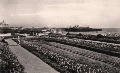 Jardins floraux et le West Pier, Brighton, Sussex, 1938 - Unbekannt