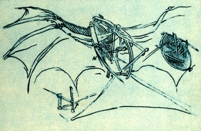 Machine volante conçue par Léonard de Vinci, vers 1485 - Unbekannt
