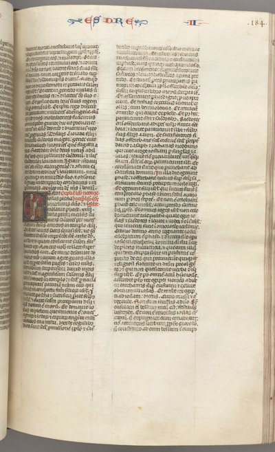 Fol. 184r, Esdras II, initiale historiée E, un prêtre encensant un autel, vers 1275-1300 - Unbekannt