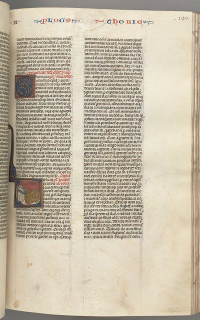 Fol. 190r, Tobie, initiale historiée T, Tobie dormant sur un lit, vers 1275-1300 - Unbekannt