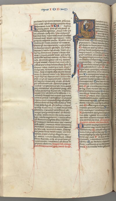 Fol. 214v, Psaume 1, initiale historiée 8, David jouant de la harpe, vers 1275-1300 - Unbekannt