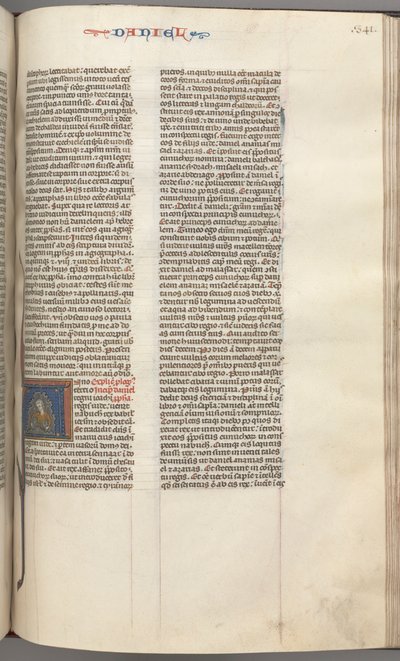 Fol. 341r, Daniel, initiale historiée A, Daniel dans la fosse aux lions, vers 1275-1300 - Unbekannt