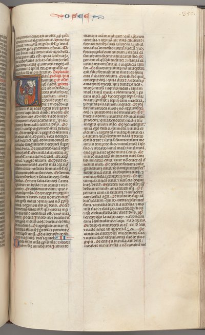 Fol. 350r, Osée, initiale historiée V, Osée prêchant à trois hommes - Unbekannt