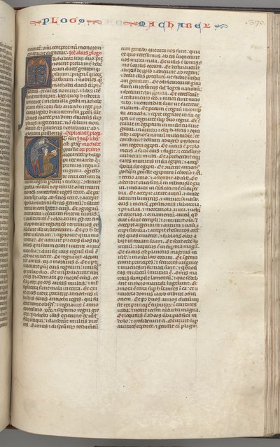 Fol. 370r, Maccabées I, initiale historiée E, Mathathias tuant le Juif idolâtre - Unbekannt