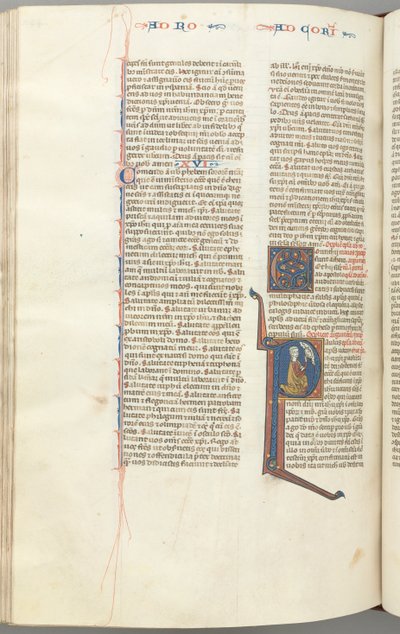 Fol. 440v, Corinthiens I, initiale historiée P, Paul agenouillé parlant au buste de Dieu au-dessus - Unbekannt