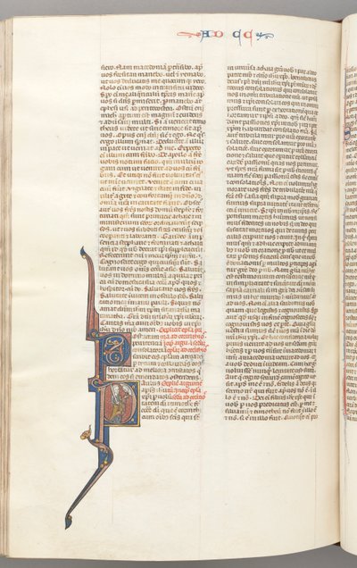 Fol. 445v, Corinthiens II, initiale historiée P, Paul debout avec une épée, vers 1275-1300 - Unbekannt