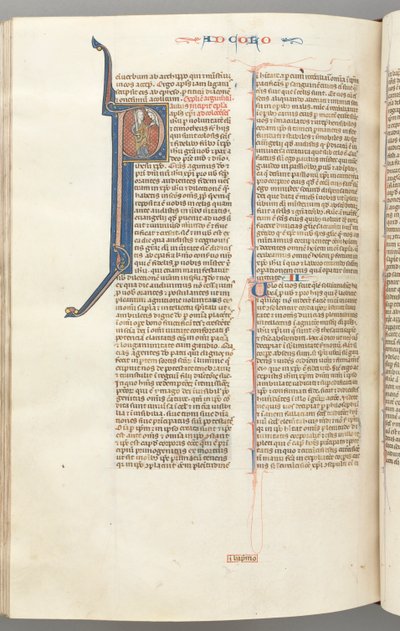 Fol. 453v, Colossiens, initiale historiée P, Paul parlant au buste de Dieu au-dessus, vers 127 - Unbekannt