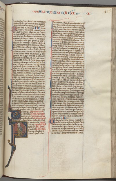 Fol. 456r, Timothée I, initiale historiée P, Paul assis - Unbekannt