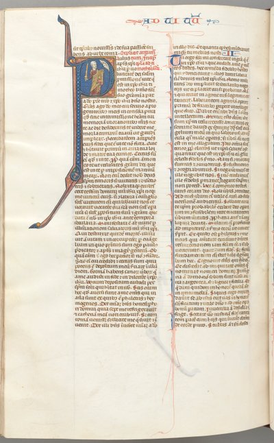 Fol. 457v, Timothée II, initiale historiée P, Paul parlant au buste de Dieu au-dessus, vers 1275-1300 - Unbekannt