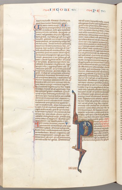 Fol. 477v, Pierre, initiale historiée P, Pierre avec une clé, parlant au buste de Dieu au-dessus, vers 1275 - Unbekannt