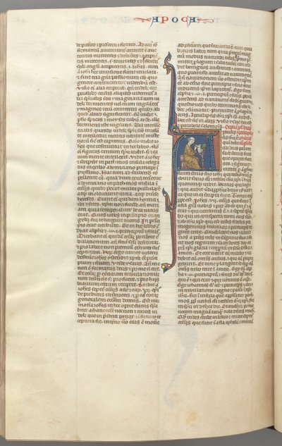 Fol. 482v, Révélations, initiale historiée A, Jean assis à un bureau écrivant... - Unbekannt