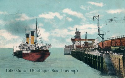 Départ du bateau Folkestone Boulogne, vers 1905 - Unbekannt