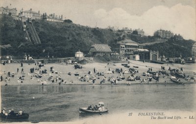 Folkestone. La plage et les ascenseurs, fin 19ème-début 20ème siècle - Unbekannt