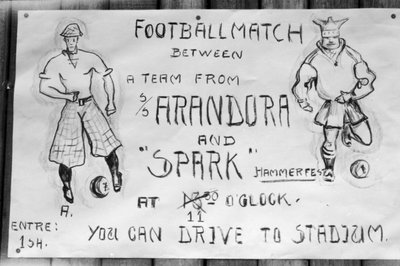 Affiche de match de football, Hammerfest, nord de la Norvège, 1929 - Unbekannt
