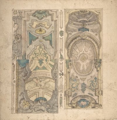 Quatre dessins alternatifs pour une voûte, 1700-1780 - Unbekannt