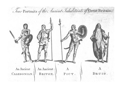 Quatre portraits des anciens habitants de la Grande-Bretagne, vers 1780 - Unbekannt