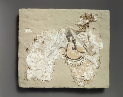 Fragment de peinture murale : femme avec un couvre-bouche padam, vers 7ème siècle après J.-C. - Unbekannt