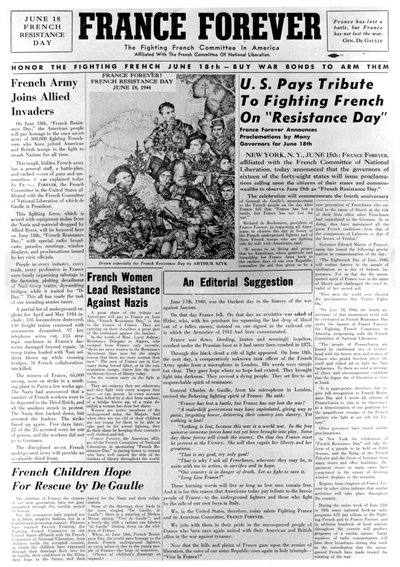 La France pour toujours, journal, 18 juin 1944 - Unbekannt