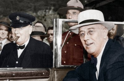 Franklin D. Roosevelt et Winston Churchill se rencontrant à Québec, Canada - Unbekannt
