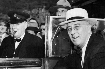 Franklin D Roosevelt et Winston Churchill se rencontrant à Québec, Canada, 1944 - Unbekannt
