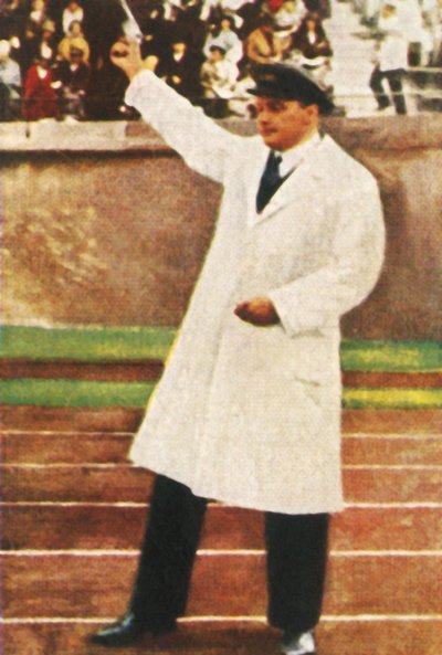 Franz Miller tirant au pistolet de départ - Unbekannt