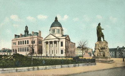 Bibliothèque libre, église libre S et statue de Wallace - Aberdeen, années 1900 - Unbekannt