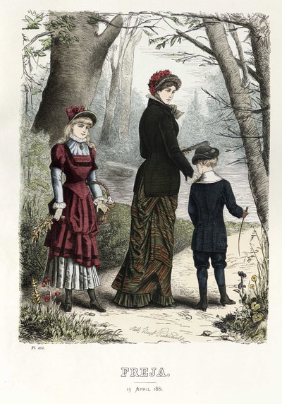 Freja- illustrerad skandinavisk modetidning 1881, illustration nr 8 - Unbekannt