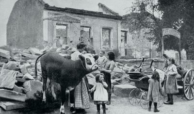 Réfugiés français retournant dans leur village abandonné, Artois, Première Guerre mondiale, 1915 - Unbekannt