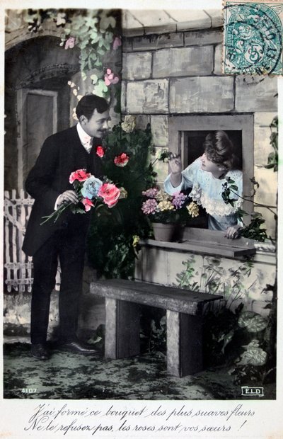 Carte postale romantique française, vers 1900 - Unbekannt
