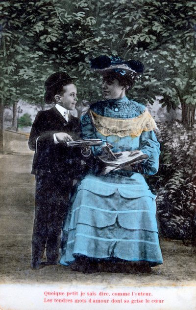 Carte postale romantique française, vers 1900 - Unbekannt