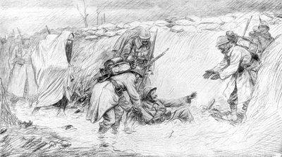 Soldats français riant de tomber dans la boue, Première Guerre mondiale, 1916, 1926 - Unbekannt