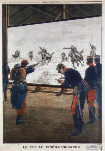 Soldats français utilisant un film de charge de cavalerie pour l