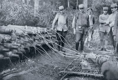 Soldats français avec des cylindres de gaz, Première Guerre mondiale, 1915 - Unbekannt