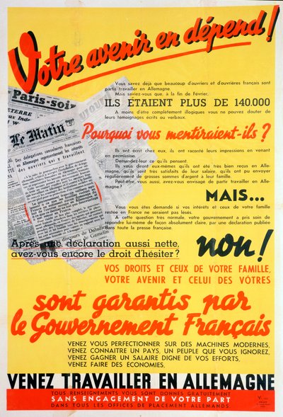 Affiche des travailleurs français pour l