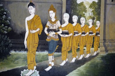 Bouddha et moines en tournée d