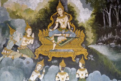 Fresque représentant une scène de la vie du Bouddha à Wat Phra Doi Suthep, Chiang Mai, Thaïlande - Unbekannt