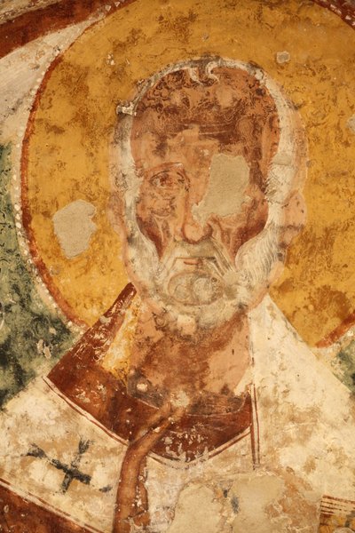 Fresque dans la crypte des Saints Stéphane (Saint-Étienne), Poggiardo, Apulia, Poggiardo, Italie - Unbekannt