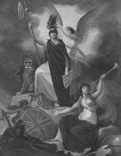 Frontispice - Britannia tenant le trident de Neptune, surmonté du bonnet de la Liberté et de la couronne - Unbekannt