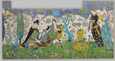 Réunion dans le jardin, Iran, 1640-50 - Unbekannt