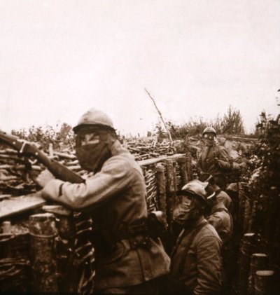 Alerte au gaz dans les tranchées, Champagne, nord de la France, 1916 - Unbekannt