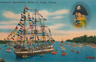 Gasparilla approchant le port de Tampa, Floride, vers les années 1940 - Unbekannt